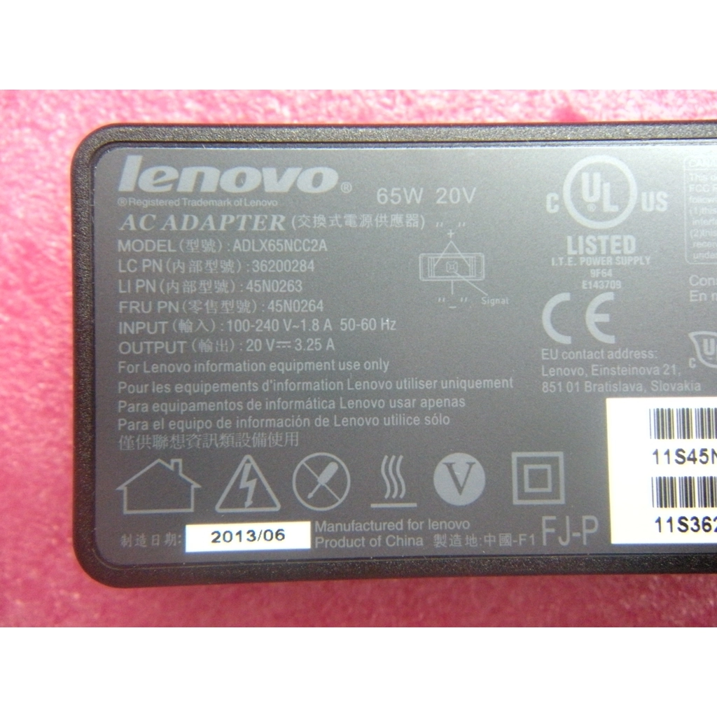 Lenovo 45N0264 power adapter/inverter Indoor 65 W Black