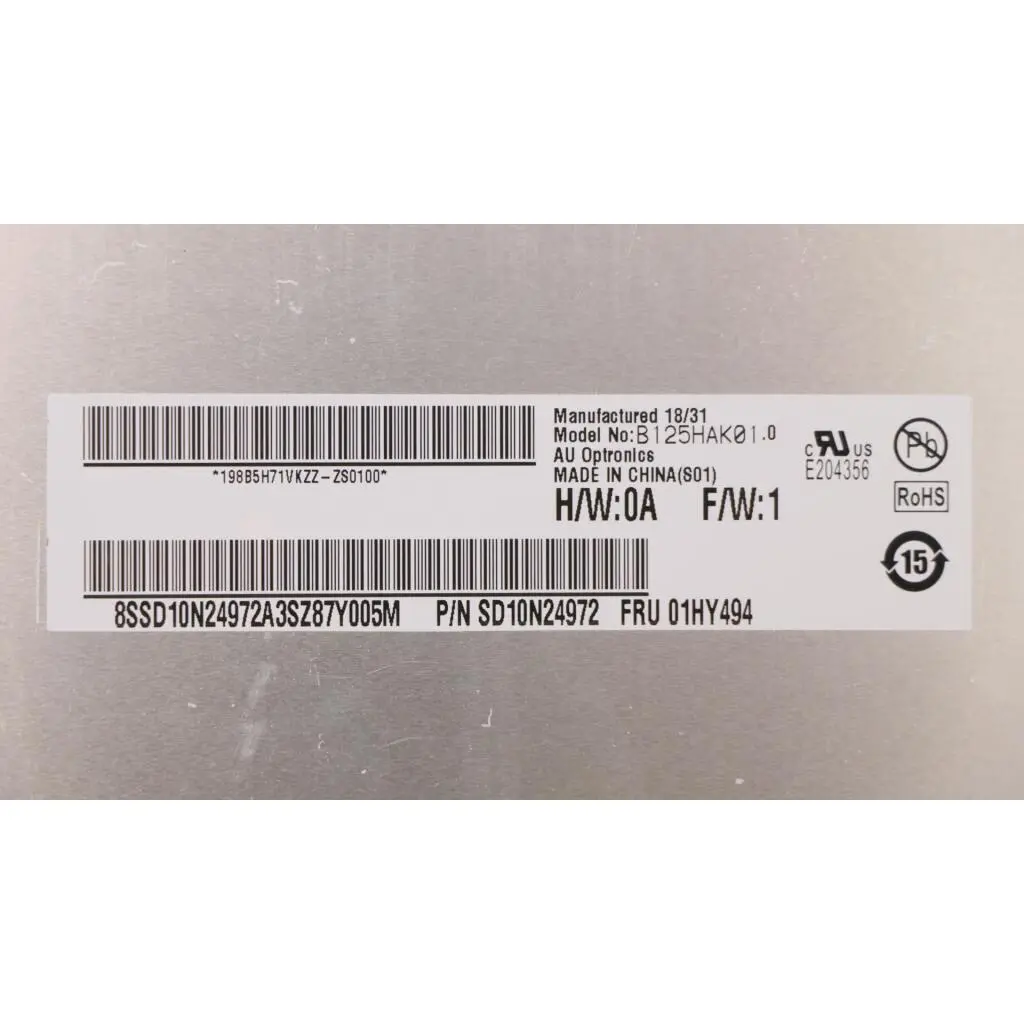 Lenovo LCD Module DISPLAY 12.5FHD IPS AG touch, 300nit, AUO - Image 6