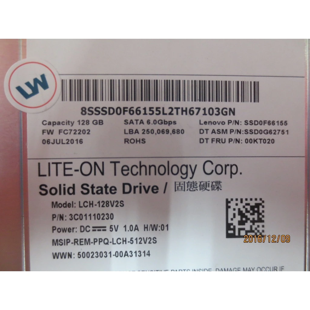 Lenovo 00KT020 internal solid state drive 128 GB 2.5" Serial ATA III