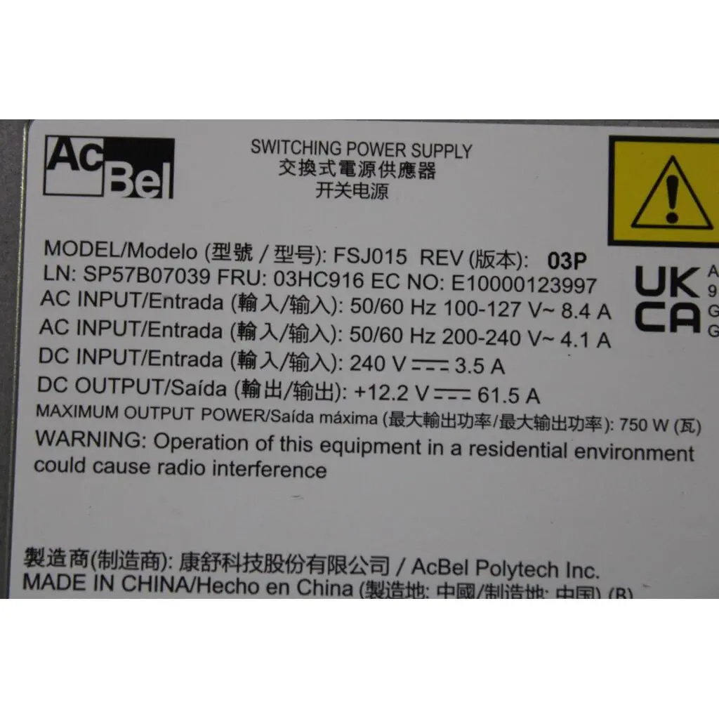 Power Supply Acbel 750W 230Vac/115Vac AC Hot Swap - Image 8