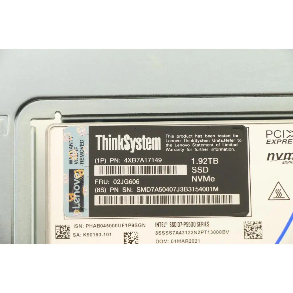 ThinkSystem 3.5" U.2 P5500 1.92TB Read Intensive NVMe PCIe 4.0 x4 HS SSD - Image 4