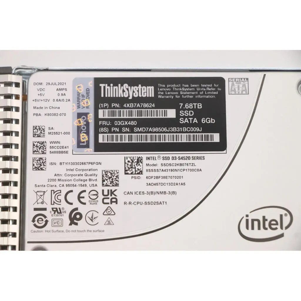 ThinkSystem 7mm S4520 7.68TB Read Intensive SATA 6Gb HS SSD - Image 9