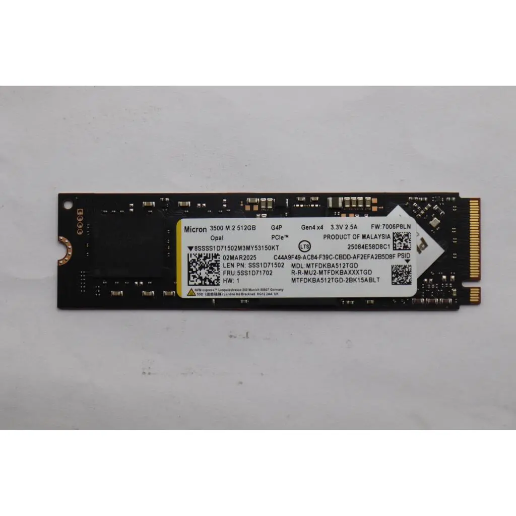 Lenovo SSD 512G,M.2,2280,PCIE4x4,OPAL,Micron